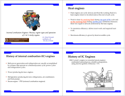 Heat engines History of IC Engines