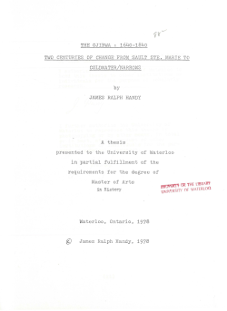 THE OJIBWA: 1640-1840 TWO CENTURIES OF