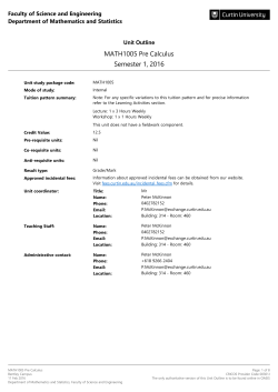 Page 1 Unit study package code: MATH1005 Mode of study: Internal