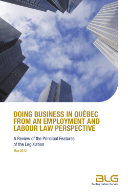 doing business in qu&eacute;bec from an employment
