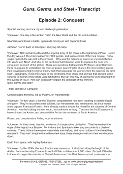 Guns, Germs, and Steel - Transcript Episode 2: Conquest