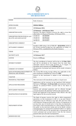 term sheet for government of jamaica