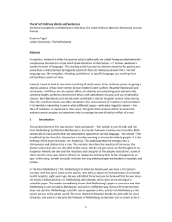 1 The Art of Ordinary Words and Sentences Sentence Complexity
