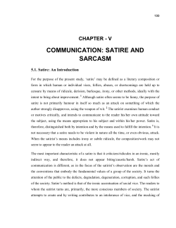 communication: satire and sarcasm
