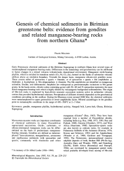 Genesis of chemical sediments in Birimian greenstone belts