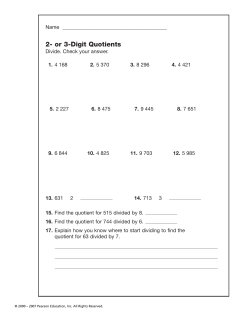 2- or 3-Digit Quotients
