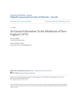 An Earnest Exhortation To the Inhabitants of New