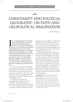 christianity and political geography: on faith and geopolitical