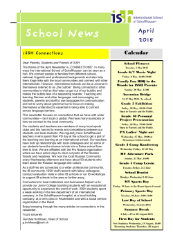 April 2015 - International School of Schaffhausen