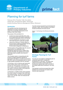 Planning for Turf Farms - NSW Department of Primary Industries