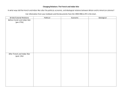 Changing Relations: The French and Indian War In what ways did