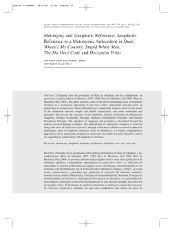 Metonymy and Anaphoric Reference: Anaphoric - e
