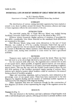 TANE 22, 1976 INTERTIDAL LIFE ON ROCKY SHORES OF GREAT
