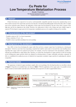 Cu Paste for Low Temperature Metalization Process (PDF format