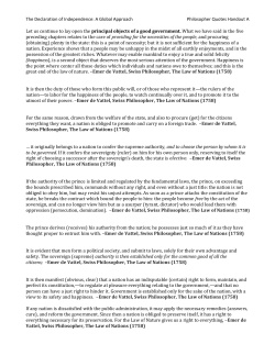 The Declaration of Independence: A Global Approach Philosopher
