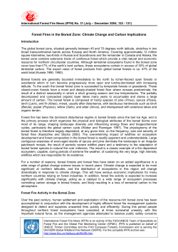 Forest Fires in the Boreal Zone: Climate Change and Carbon