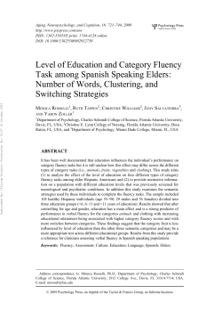 Level of Education and Category Fluency Task among Spanish