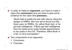In order to make an argument, you have to make a claim (the