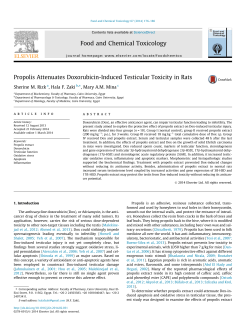 Propolis Attenuates Doxorubicin-Induced Testicular Toxicity in Rats