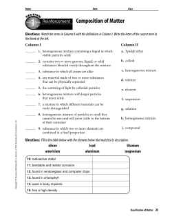 Composition of Matter reinforcement