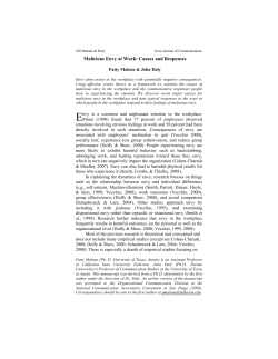 Malicious Envy at Work: Causes and Responses