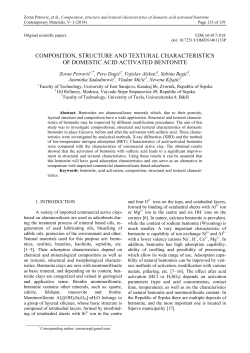composition, structure and textural characteristics of domestic acid