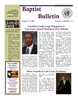Lott Carey Annual Session - General Baptist State Convention of