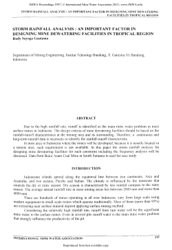 Storm Rainfall Analysis - International Mine Water Association