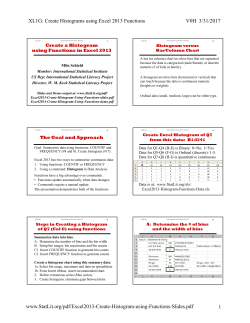 Create Histogram using Excel Functions: Slides