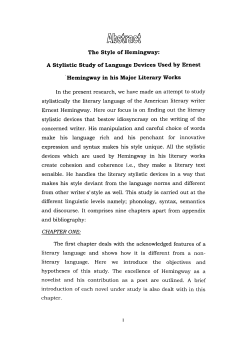 A Stylistic Study of Language Devices Used by