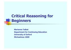 Critical Reasoning for Beginners