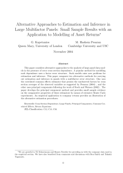 Alternative Approaches to Estimation and Inference in Large