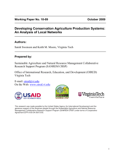 Developing Conservation Agriculture Production Systems: An