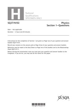 SQ37/H/02 Physics Section 1&mdash;Questions H National Quali  cations