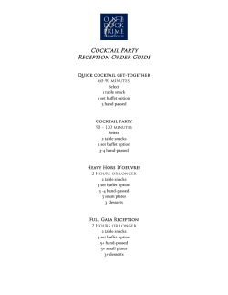 Cocktail Party Reception Order Guide