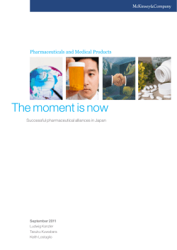 The moment is now: Successful pharmaceutical alliances in Japan