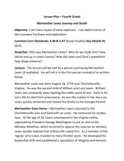 Lesson Plan &ndash; Fourth Grade Meriwether Lewis