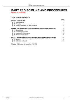 part 12 discipline and procedures