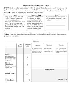 Life in the Great Depression Project