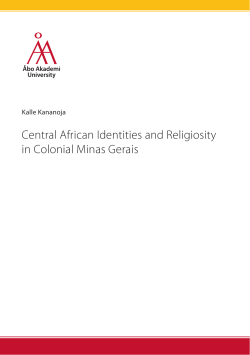 Central African Identities and Religiosity in Colonial Minas