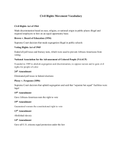 Civil Rights Movement Vocabulary