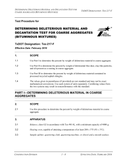 Determining Deleterious Material and Decantation Test