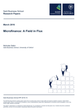 Microfinance: A Field in Flux - Eureka