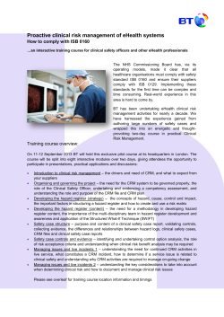 Proactive clinical risk management of eHealth systems
