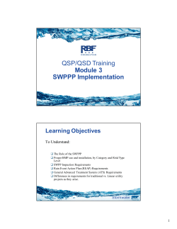 QSP/QSD Training Module 3 SWPPP Implementation