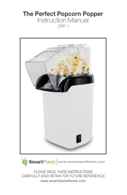The Perfect Popcorn Popper Instruction Manual