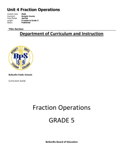 Unit 4 Fraction Operations