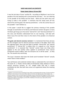 SHEEP AND GOATS IN CONTEXT - Clarion: Journal of Spirituality