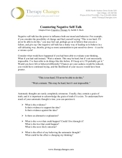 Countering Negative Self-Talk