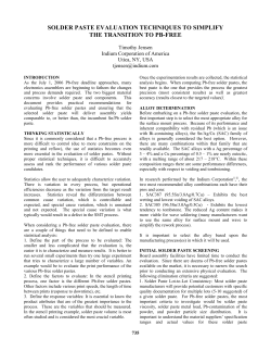 Solder Paste Evaluation Techniques to Simplify - Ostec